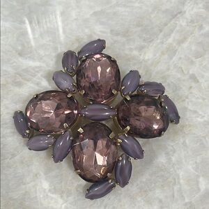 Elegant Purple Rhinestone Brooch